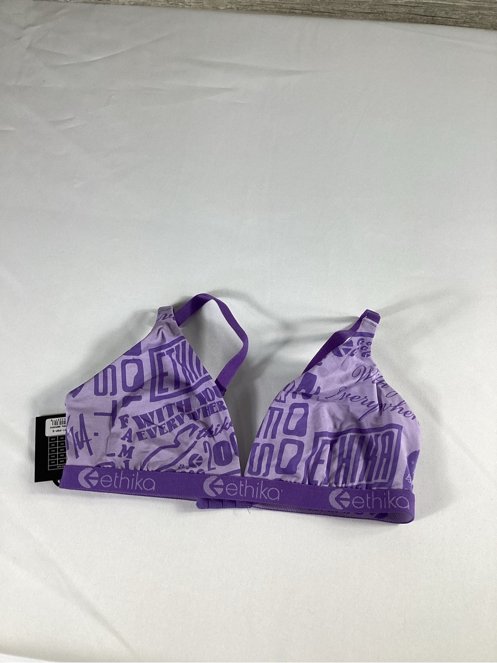 Ethika Girls Purple Graphic Triangle Bra Size S New